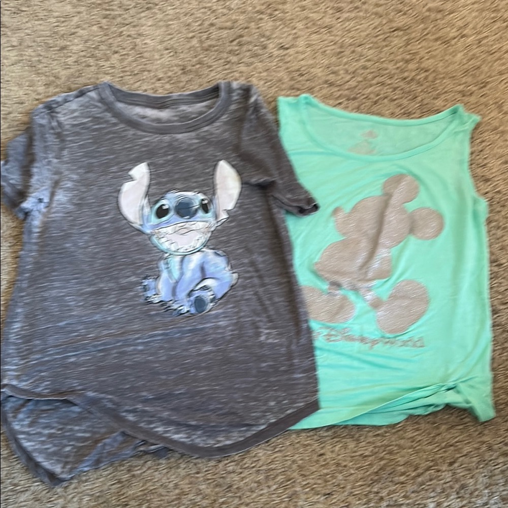 Disney Stitch and Mickey Mouse T-Shirts-lot of 2-adult XS